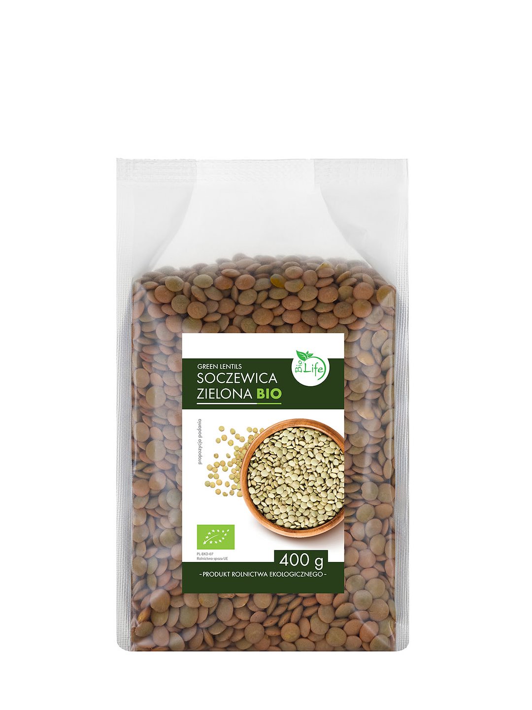 BIOLIFE Soczewica zielona BIO 400g