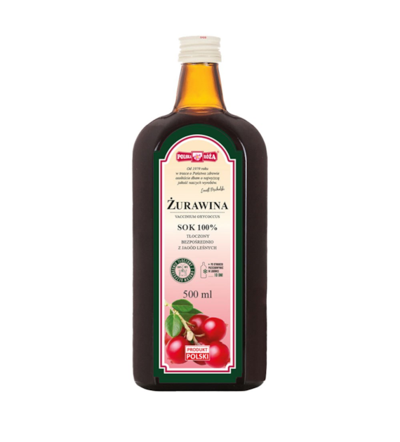 POLSKA RÓŻA Sok z żurawiny 100% 500ml