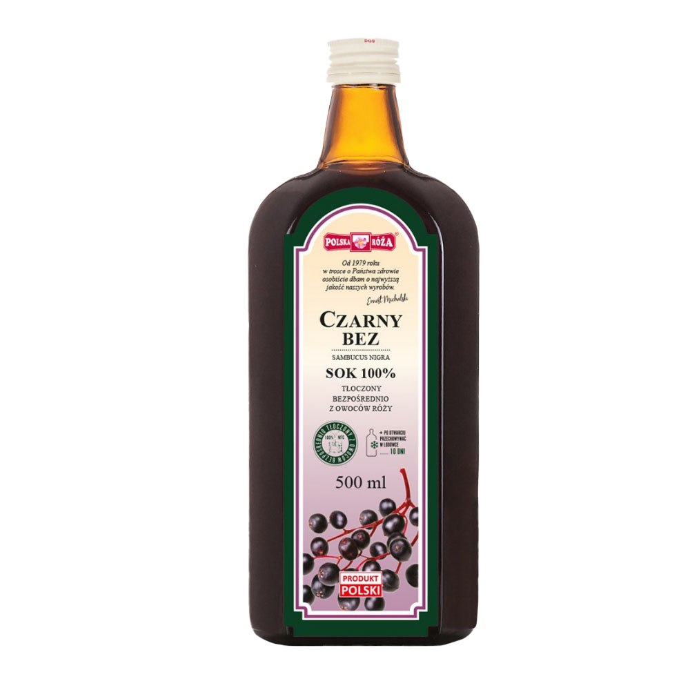 POLSKA RÓŻA Sok z czarnego bzu 100% 500ml