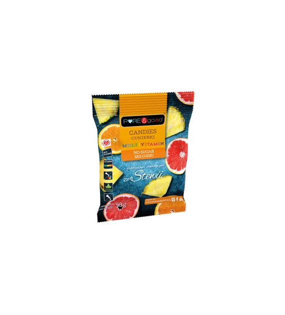 PURE&GOOD Cukierki multivitamin ze stewią b/c 50g