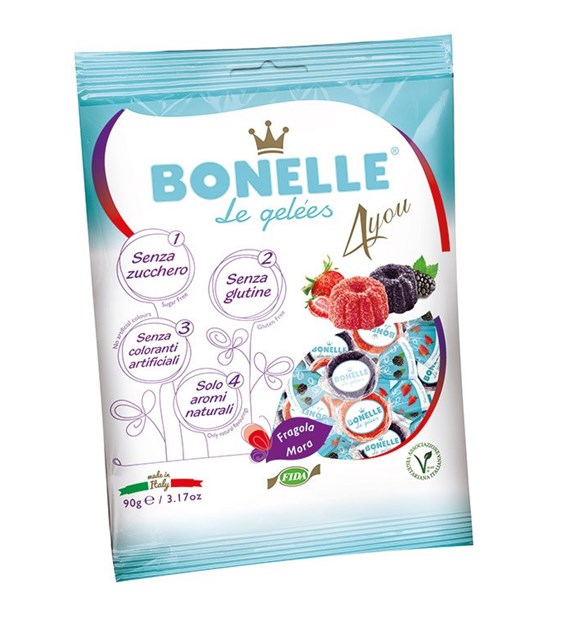 BONELLE Żelki o smaku jeżyny i truskawki b/c 90g