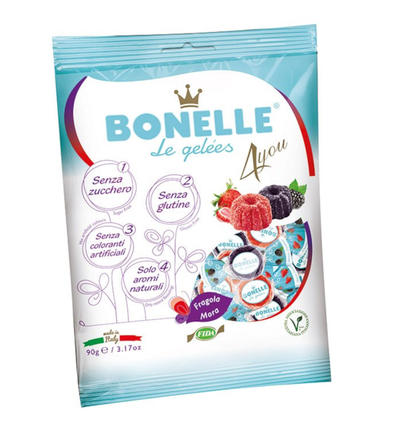 BONELLE Żelki o smaku jeżyny i truskawki b/c 90g