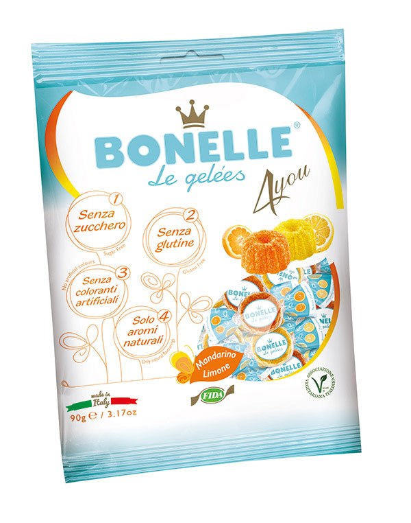 BONELLE Żelki o smaku cytryny i mandarynki b/c 90g