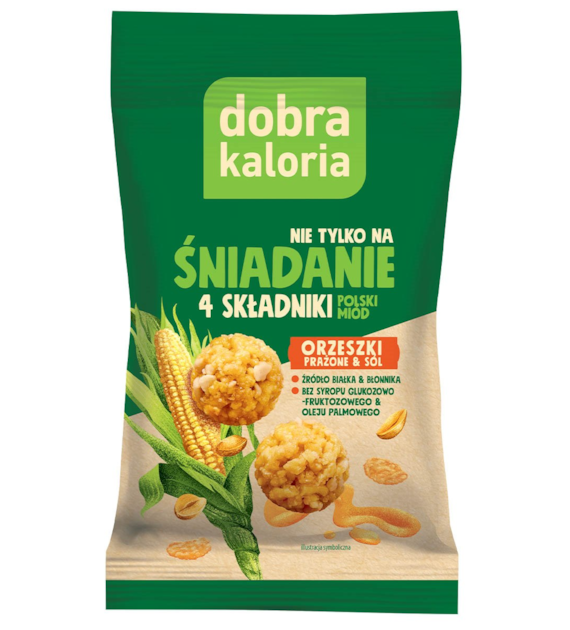 DOBRA KALORIA Kulki Śniadanie orzeszki prażone i sól 32g