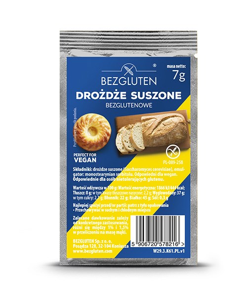 BEZGLUTEN Drożdże suszone 7g