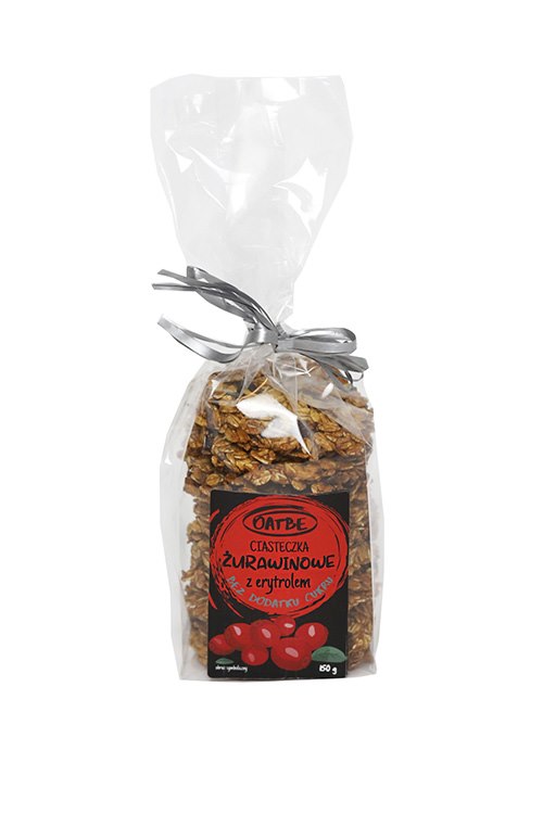 OATBE Ciasteczka żurawinowe z erytrolem bez dodatku cukru 150g
