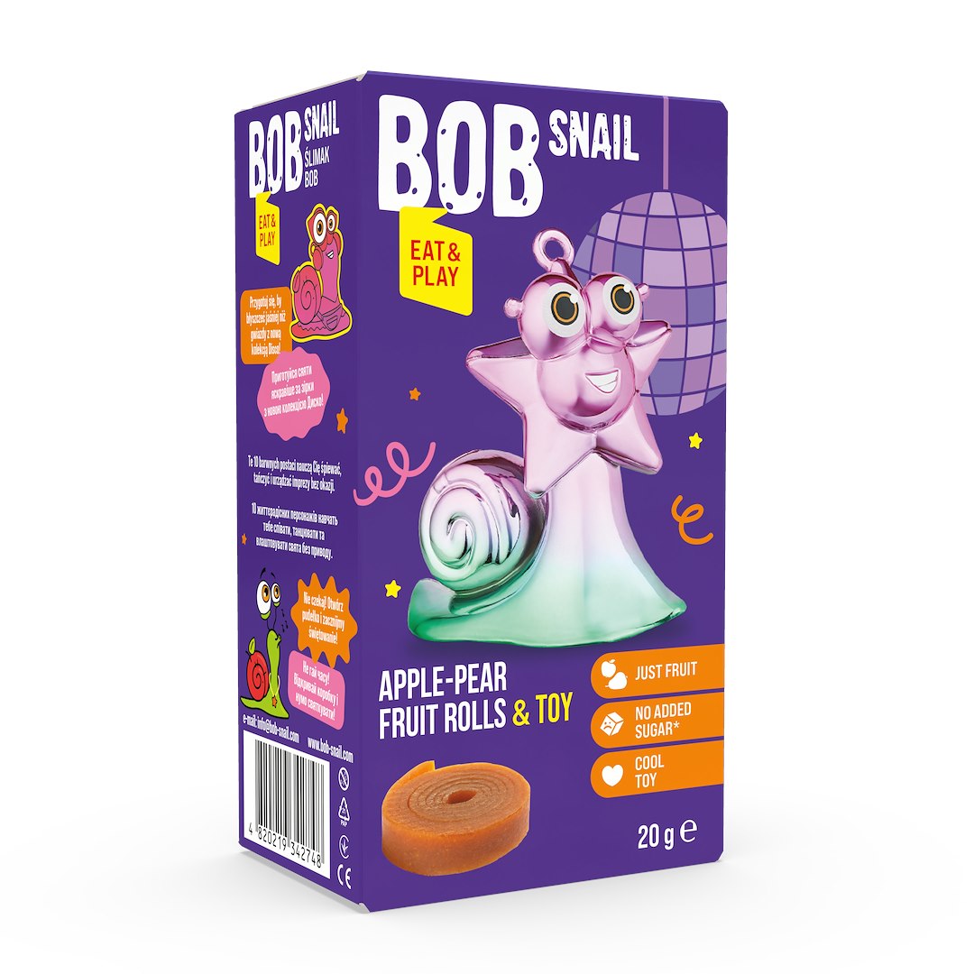 BOB SNAIL Eat&Play Zabawka z przekąską jabłkowo-gruszkowa 20g