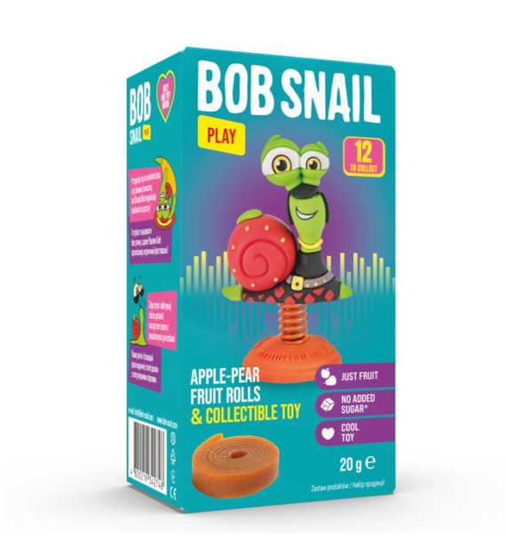 BOB SNAIL Eat&Play Zabawka z przekąską jabłko-gruszka b/c 20g