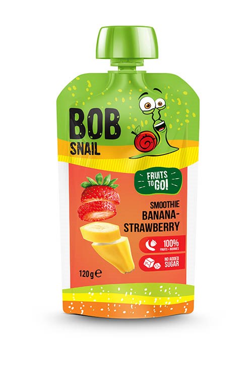 BOB SNAIL Smoothie bananowo-truskawkowe bez dodatku cukru 120 g
