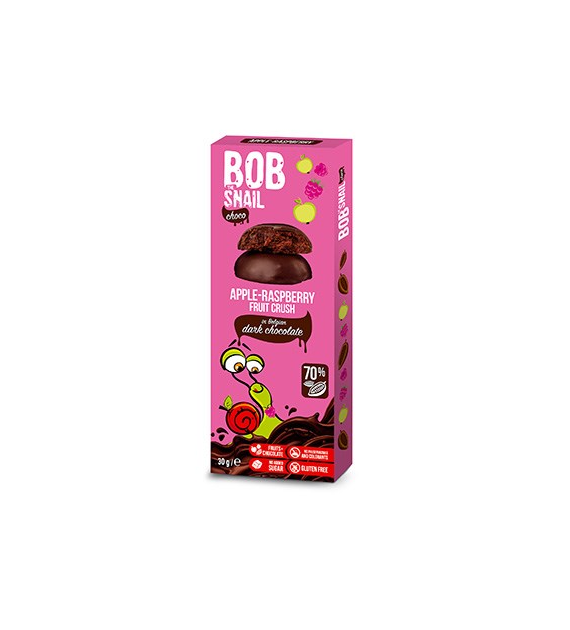 BOB SNAIL Ciasteczko owocowe jabłko-malina w ciemnej czekoladzie b/c 30g