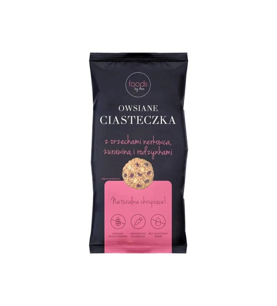 LEVANN Ciasteczka owsiane z nerkowcami, żurawiną i rodzynkami b/c 100g