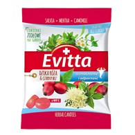 EVITTA Ziołowe cukierki bez cukru z wit.C o smaku dzikiej róży 60g
