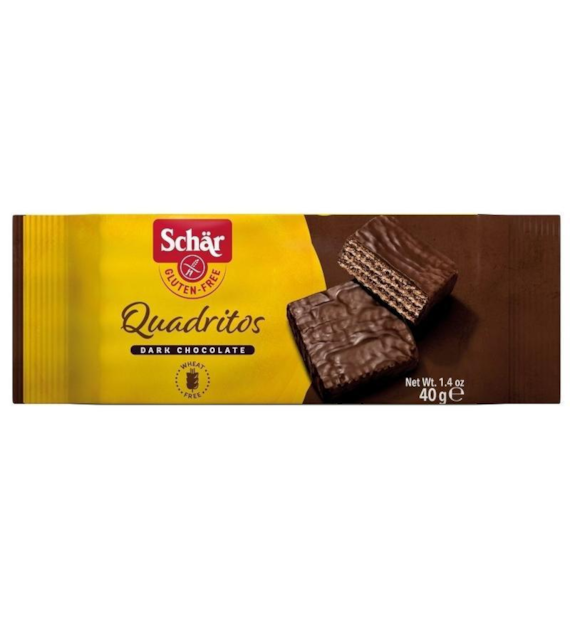 SCHAR Wafelki w ciemnej czekoladzie QUADRITOS 40g