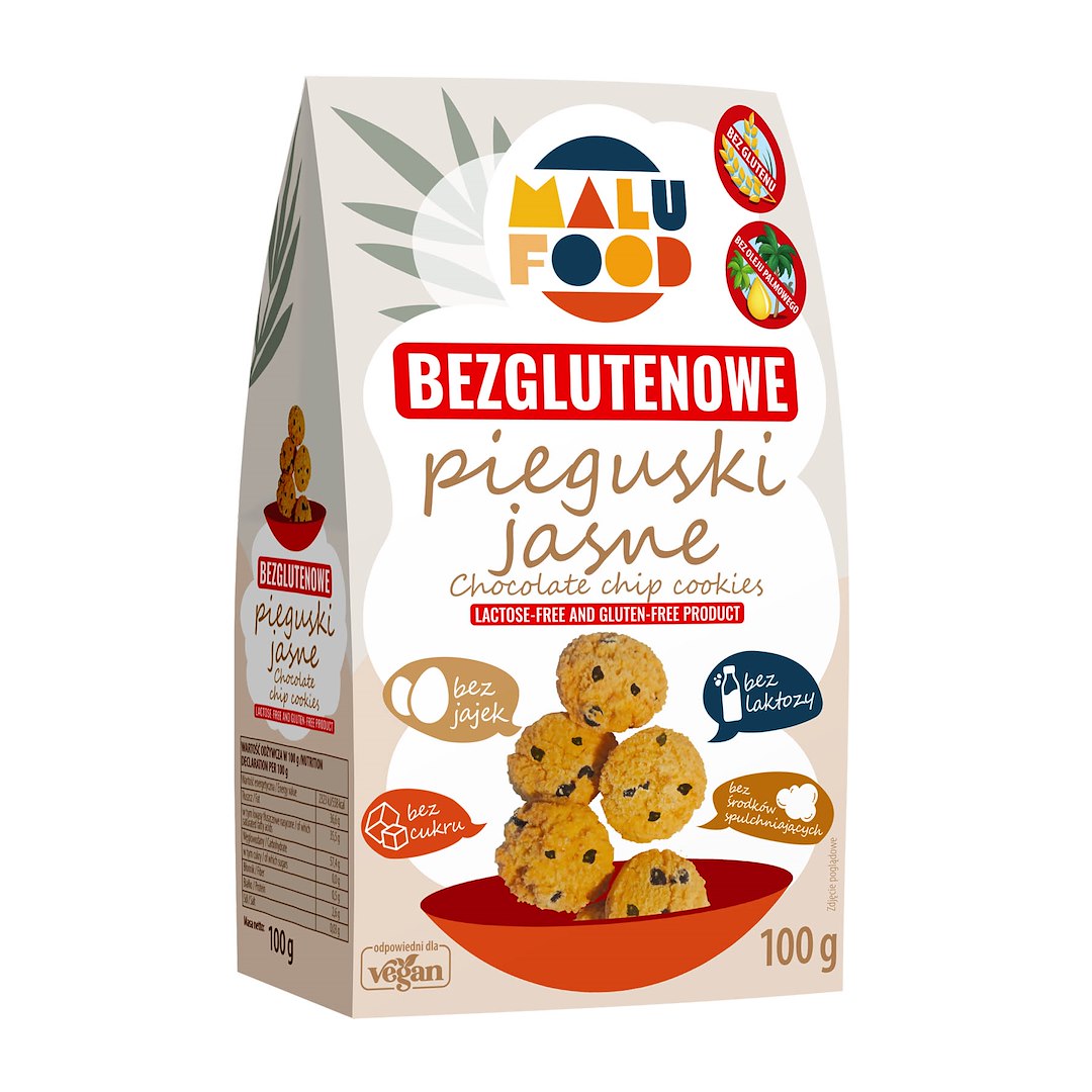 MALU FOOD Ciastka pieguski jasne bezglutenowe bez dodatku cukru 100g