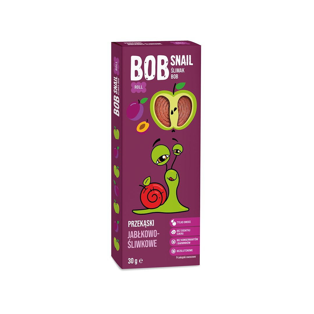BOB SNAIL Przekąska jabłko śliwka bez dodatku cukru 30g