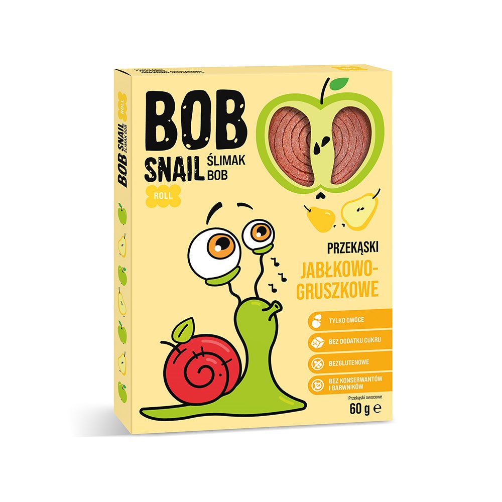 BOB SNAIL Przekąska jabłko-gruszka dodatku cukrów 60g