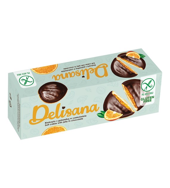 DELISANA Bezglutenowe biszkopty z gal. pom. w czekoladzie b/g 150g