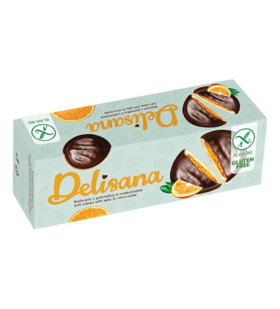 DELISANA Bezglutenowe biszkopty z gal. pom. w czekoladzie b/g 150g
