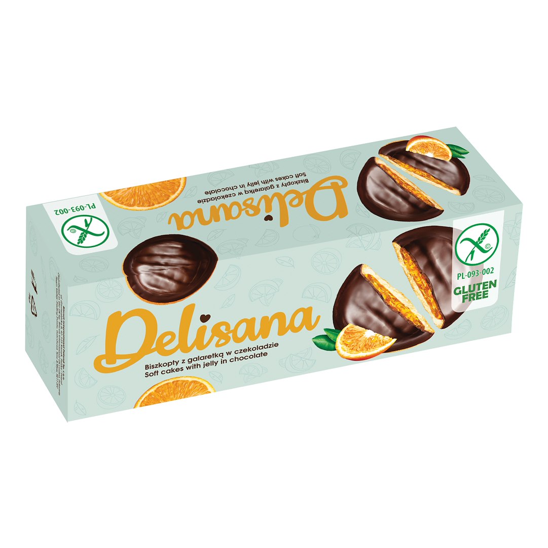 DELISANA Bezglutenowe biszkopty z gal. pom. w czekoladzie 150g