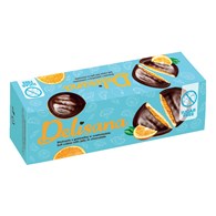 DELISANA Bezcukrowe biszkopty z gal. pom. w czekoladzie 140g