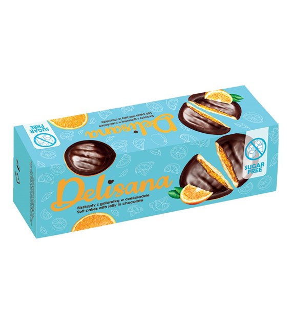 DELISANA Biszkopty z gal. pom. w czekoladzie b/c 140g