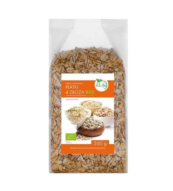 BIOLIFE Płatki mix 4 zboża BIO 300g