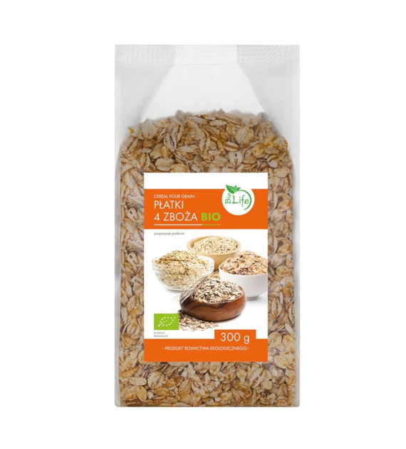 BIOLIFE Płatki mix 4 zboża BIO 300g