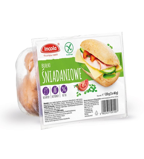 INCOLA Bezglutenowe bułki śniadaniowe b/g 120g