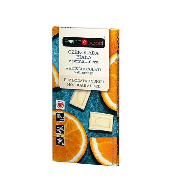 PURE&GOOD Czekolada biała z pomarańczą b/c 75g