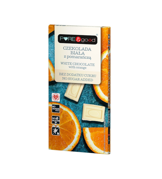 PURE&GOOD Czekolada biała z pomarańczą b/c 75g