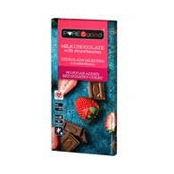 PURE&GOOD Czekolada mleczna z truskawkami bez dodatku cukru 75g