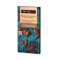 PURE&GOOD Czekolada gorzka z migdałami bez dodatku cukru 75g