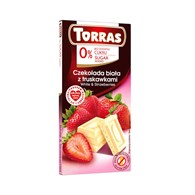 TORRAS Czekolada biała z truskawkami  b/c 75g