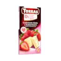 TORRAS Czekolada biała z truskawkami  b/c 75g
