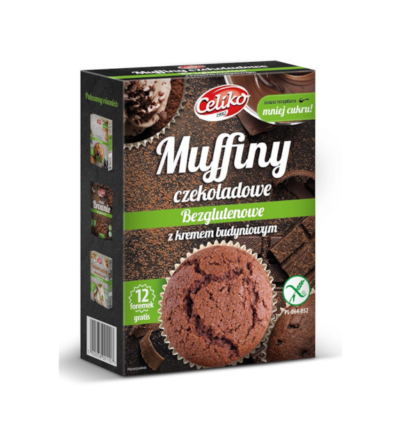 CELIKO Muffiny Czekoladowe z kremem budyniowym b/g 310g