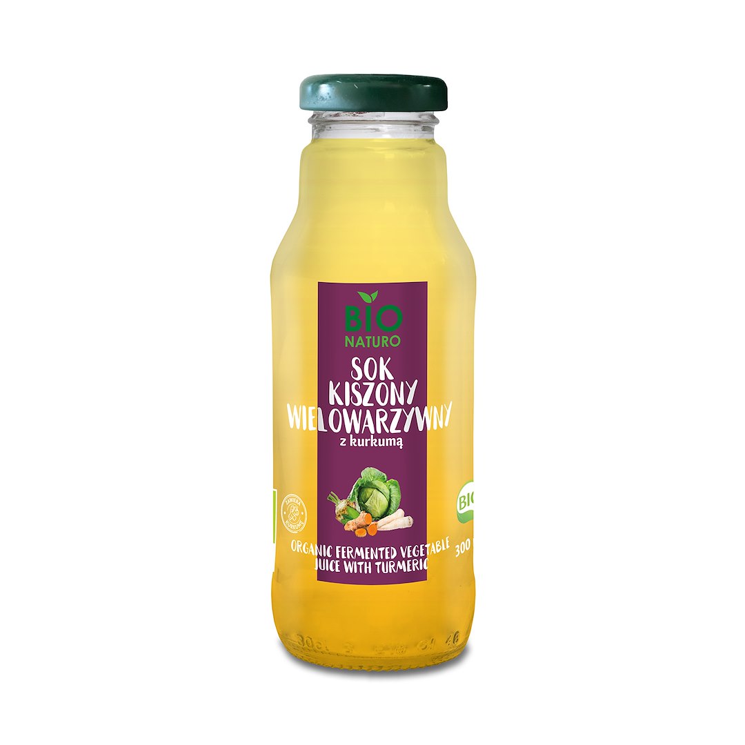 BIONATURO Sok kiszony wielowarzywny z kurkumą 100% 300ml