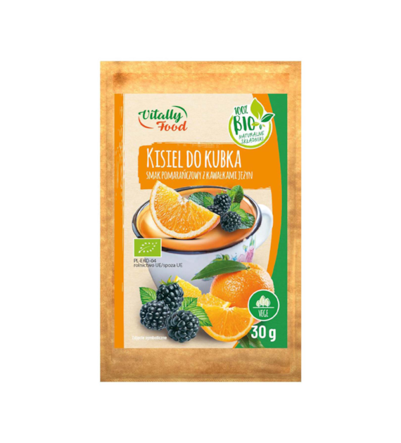 VITALLY FOOD Kisiel do kubka pomarańczowy z jeżynami BIO 30g