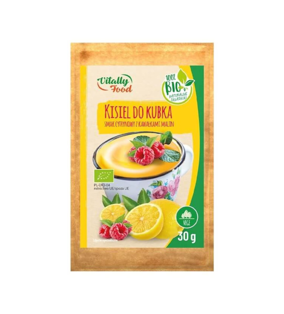 VITALLY FOOD Kisiel do kubka cytrynowy z malinami BIO 30g