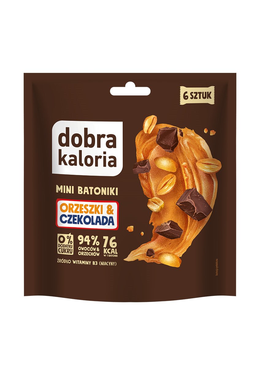 DOBRA KALORIA Mini batoniki orzeszki & czekolada doypack 108g