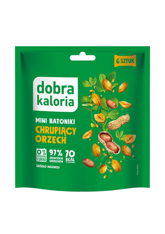 DOBRA KALORIA Mini batoniki chrupiący orzech doypack 108g