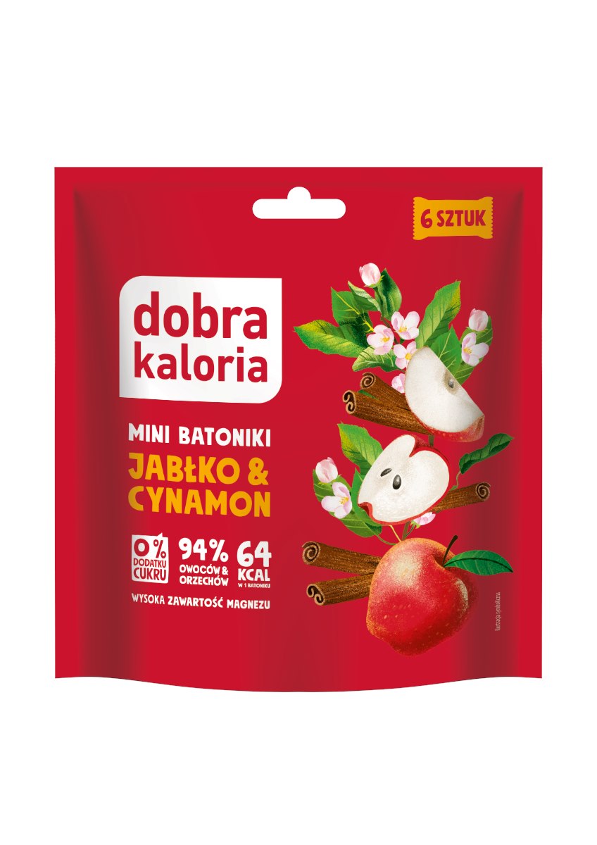 DOBRA KALORIA Mini batoniki jabłko & cynamon doypack 108g