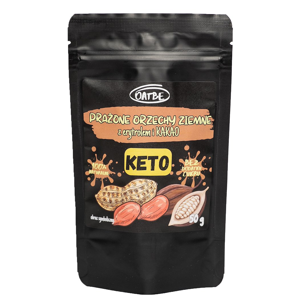 OATBE KETO Prażone orzechy ziemne z erytrolem i kakao 50g