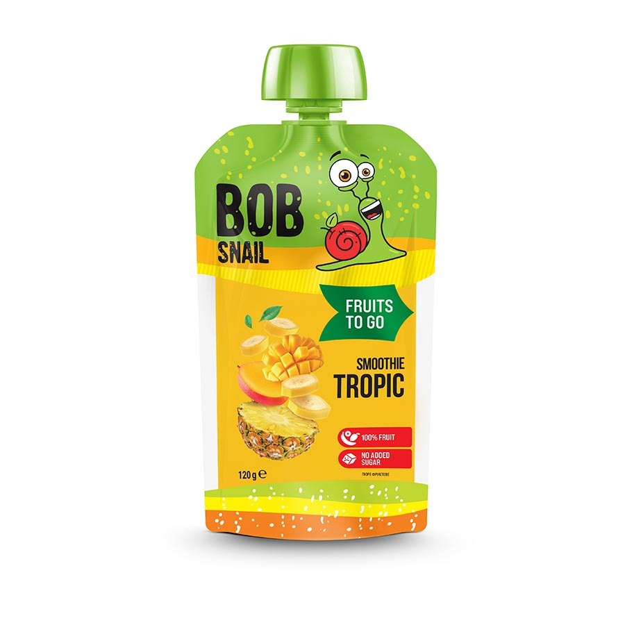 BOB SNAIL Smoothie TROPIC banan-ananas-mango bez dodatku cukru 120 g