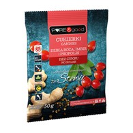 PURE&GOOD Cukierki z dziką różą, imbirem, propolisem bez cukru 50g