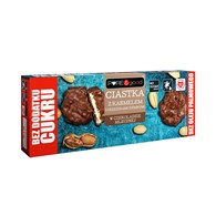PURE&GOOD Ciastka z karmelem i z orzechami ziemnymi w czekoladzie mlecznej bez dodatku cukru 128g