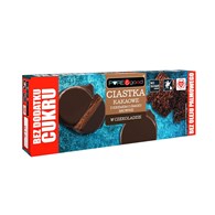 PURE&GOOD Ciastka kakaowe z kremem o smaku brownie w czekoladzie gorzkiej bez dodatku cukru 128g