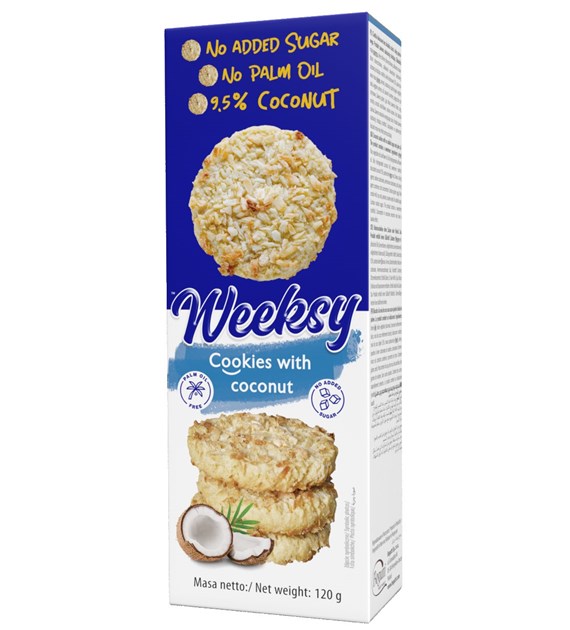 BOGUTTI Ciastka kokosowe b/c 120g WEEKSY