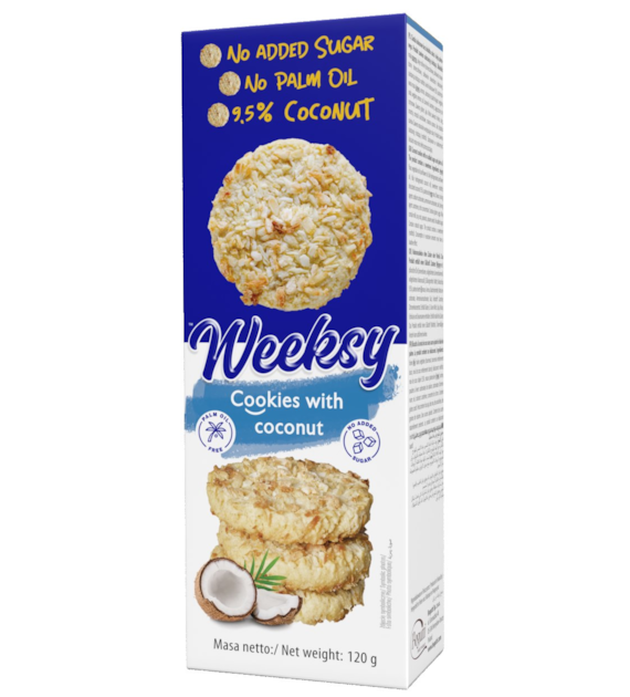 BOGUTTI Ciastka kokosowe b/c 120g WEEKSY