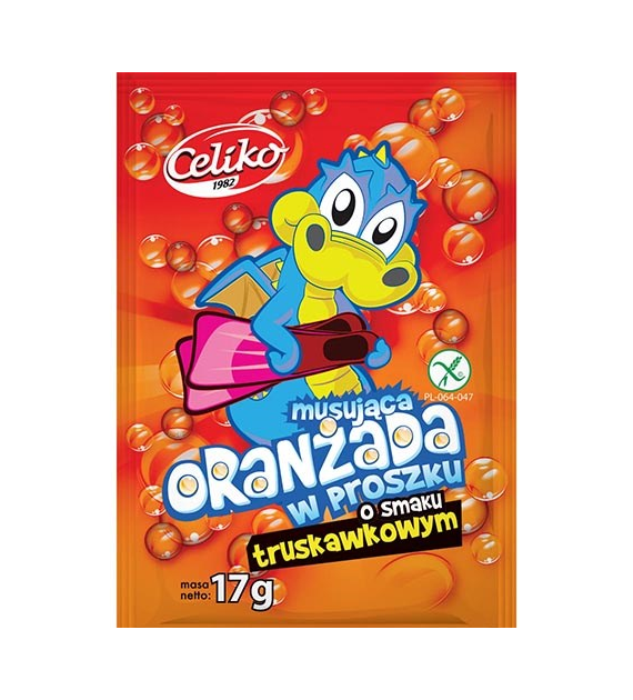 CELIKO Oranżada w proszku o smaku truskawkowym 17g