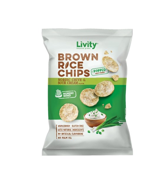 LIVITY Chipsy ryżowe nordycki szczypiorek ze śmietaną 60g